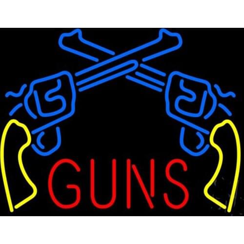 Neon Sign For Guns logo club Lamps resterant decorate light handmade real glass tube Hotel DISPLAY BUSINESS Impact Attract light