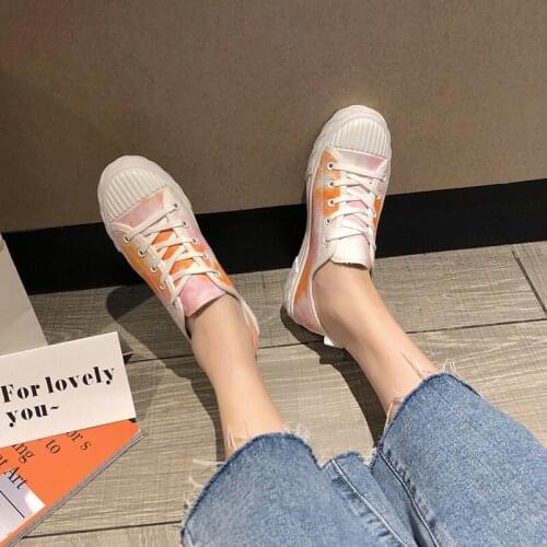 New Spring Summer Color Street Sneaker Womens canvas Color matching Canvas Shoes Women Teenagers Skateboard Shoes U12-69