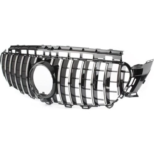 E200 E250 E43 Front Upper Grille Grill For Mercedes E Class W213 GT GT-R Panamericana 2016 2017 2018 16 17 18 Sliver ABS Plastic
