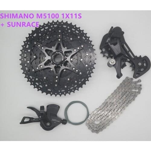 SHIMANO DEORE M5100 groupset 1x11s Speed With 11-51T Sunrace Cassette MTB Mountain Bike Shifter Rear Dearilleur chain hg601