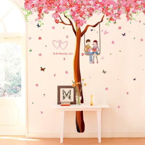 Romantic flower tree wall stickers bedroom living room TV wall sofa background wedding room sweet decorative stickers