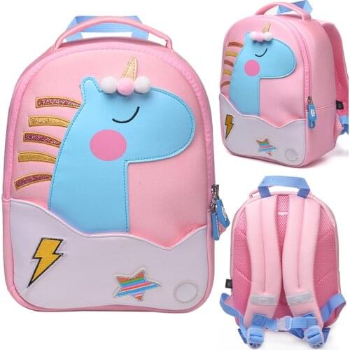 Fashion Girls School Bags Pink Unicorn Design Creative Animals Kids Backpacks Children Students Book Schoolbag Mochila Escolar