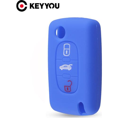KEYYOU 2/3 Buttons For Peugeot 107 207 307 307S 308 407 607 For Citroen C2 C3 C4 C5 C6 C8 Silicone Remote Key Case Protect Cover