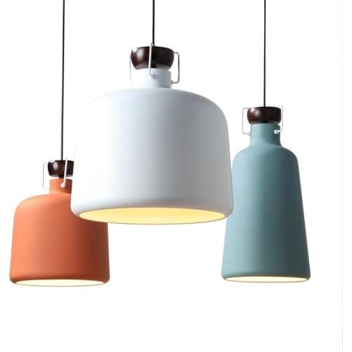 Nordic style modern minimalist creative work office dining room iron fashion single head bar pot cover small pendant lamp lo8810