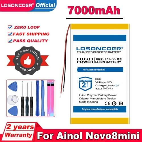 Top Brand 100% New 7000-6000mAh Tablet Battery For Ainol novo 8 mini Battery For Ainol novo8 Pro novo 8 Pro Batteries Free Tools