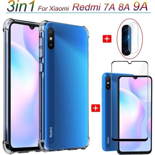 1-3Pcs pelicula ,Airbag Fitted Case for Xiaomi Redmi 9 A 7 8 9 A Back Cover Redmi 9A 7A 8A Silicone Mi 9A Cases Xiaomi 9A