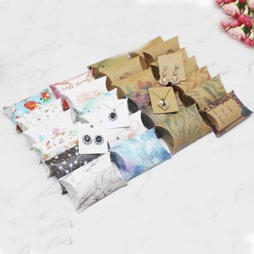 10/20/50pcs white / Kraft Paper Box Pillow Gift Box Wedding Favor Gift Boxes For Home Baby Shower Kids Birthday Party