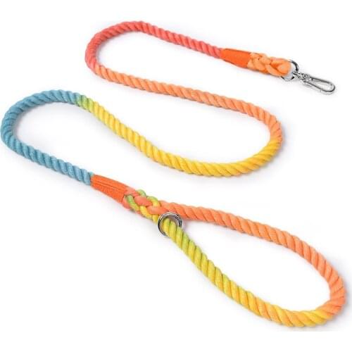 150cm Dog Leash Round Cotton Dogs Lead Rope Colorful Pet Long Leashes Belt Outdoor Dog Walking Training Leads Ropes