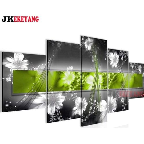 5pcs 5D Diy Diamond embroidery"white flower"Cross Stitch full square diamond painting,puzzle Y4328