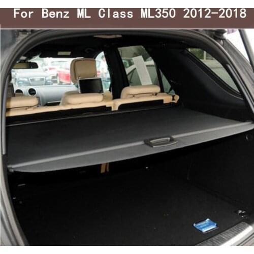 Car Rear Trunk Security Shield Cargo Cover For 12-18 Benz ML Class ML300 ML350 ML400 ML500 2012-2018( black, beige)