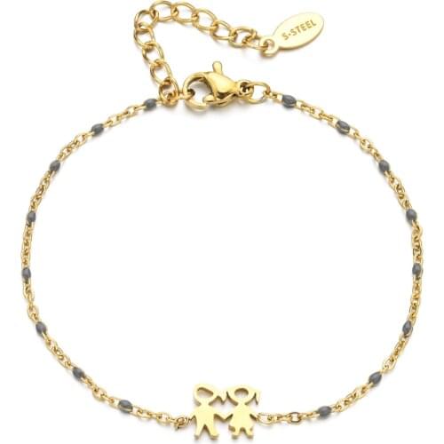 ZMZY Cute Handmade Thin Baby Boy Girl Bracelet Stainless Steel Jewelry Adjustable Bangles For Girls Birthday Family Gifts