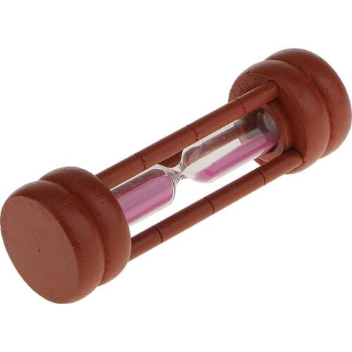 Natural Maroon Wooden Sand Timer Clock 2 Minutes Sandglass Hourglass Kitchen Tool Home Decoration