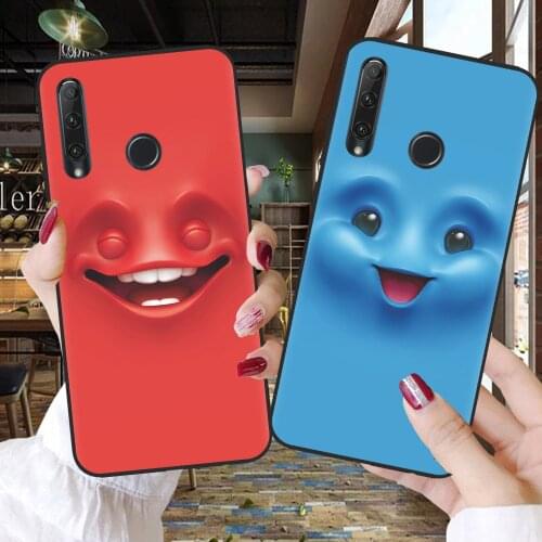Phone Case For Coque Huawei Honor 10 20 30 Lite 10i 30i 8C 8X 9X Pro 10X Lite Black Cover 3D Funny Face Cartoon Case Bumper Skin