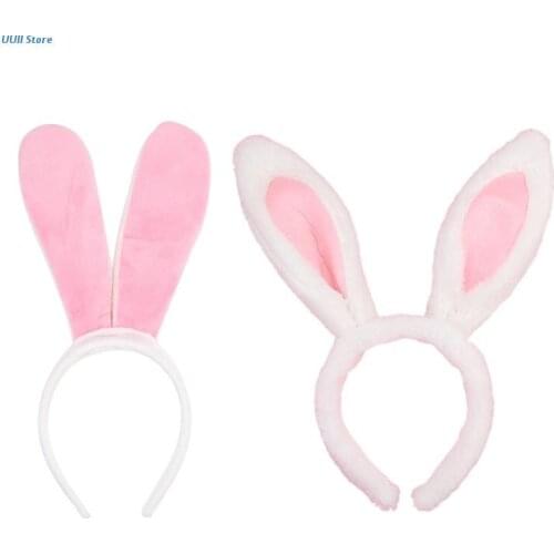 Plush Rabbit Ears Headband Cute Bunny Ears Fluffy Cosplay Christmas Headdress