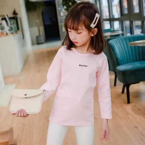 Girls Tops Shirts Baby Kids Clothes Letter T Shirts Cotton Infant Girls t shirts Kids O-neck Long Sleeve Spring Sports Tops
