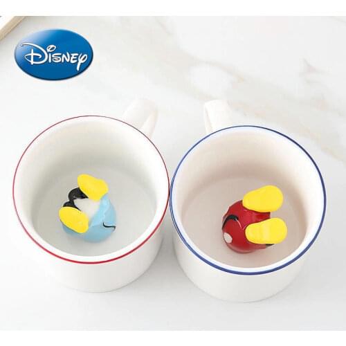 Disney Minnie Mickey Cute Cartoon Round Mug Fruit Salad Cereal Breakfast Mug Coffee Cup
