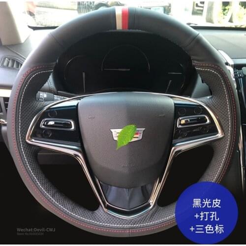 Steering Wheel Cover For Cadillac CT4 CT5 CT6 XT4 XT5 XT6 ATS-L XTS CTS EXT SRX XLR Perforated Leather Hand Grip Car Accessories