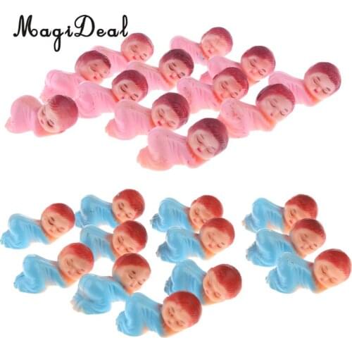 MagiDeal 24pcs Mini Sleeping Baby Figures Doll Boy Girl Baby Shower Favor Party Bag Filler Table Home Decorations -Plastic