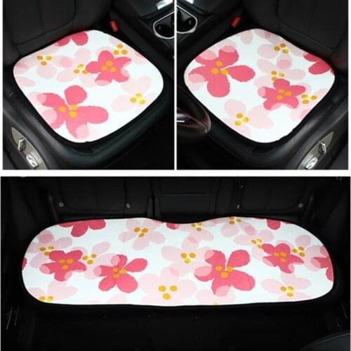 Creatvie Sakura Non-slip Breathable Linen Flax Seat Cushion Three Piece Suite Four Seasons Car Seat Cushion Pad Decoration