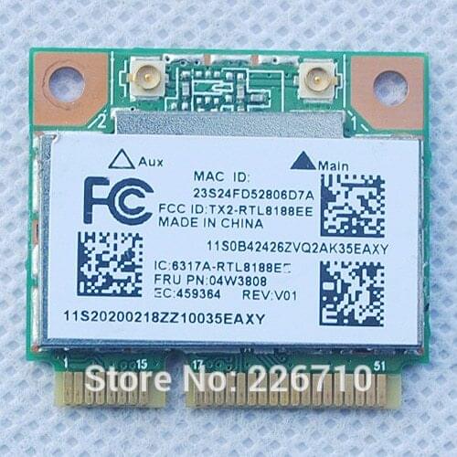 RealTek RTL8188EE RTL8188 Half Mini PCIe 2.4 GHz 04W3808/04W3819 Wireless Card for Thinkpad E145 E545 WLAN CARD Windows XP 7 8