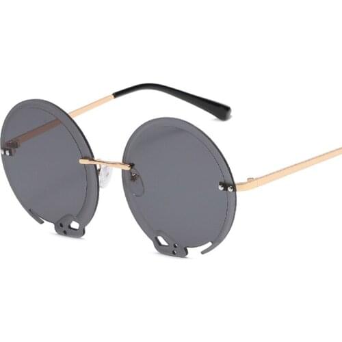 New round personality big frame sunglasses trend unisex street UV400 snake head sunglasses casual wild rimless glasses women