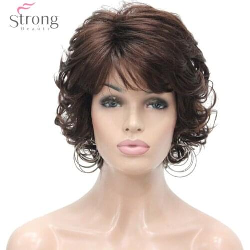 StrongBeauty Women Synthetic Wig Capless Short Curly Hair Blonde/ Black Natural Wigs