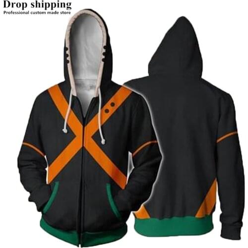 Anime My Hero Academia Kaminari Denki 3D Hoodies Sweatshirts For Men Women Tracksuits Fashion Hoodie Coats Zip up Hoody Tops