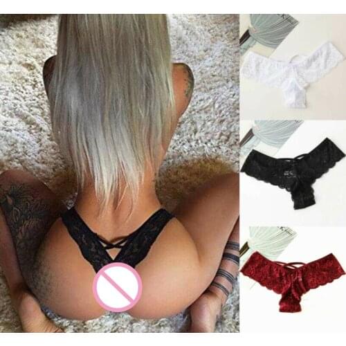 Untrathin and Soft Womens Sexy Lace Underwear Short Bikini Briefs G-Pants High Waist Bikini Bottoms tanga Female Thong S-3XL