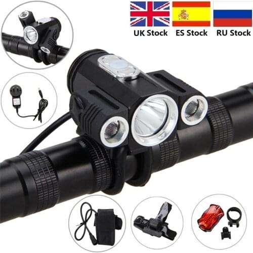 4 Mode Bike Light 1000 LM 3 LED lamp beads T6 LED Bicycle Light Adjust angle Front Bicycle Bike Lamp Headlight