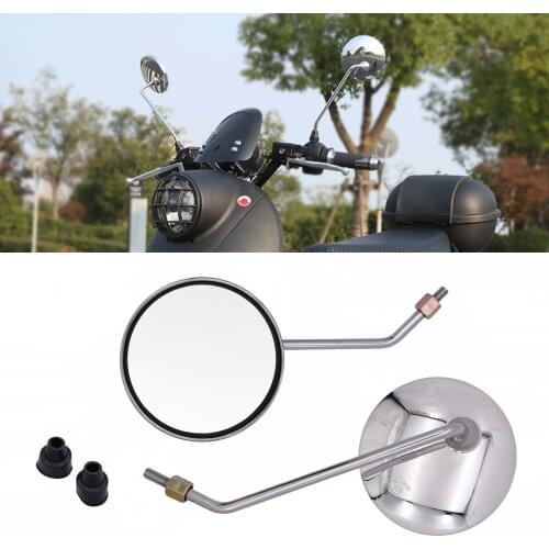 Motorcycle Back View Mirror 4.3 Inch Chrome Round Mirror Rearview Mirrors For Honda CBR900RR CBR600F CBR250R CBR650R CBR650F