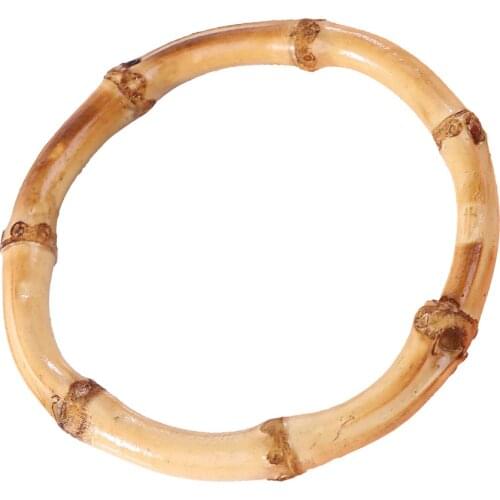 1 x Round Bamboo Bag Handle for Handcrafted Handbag DIY Accessories