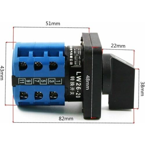 Milling Machine 3 Section Import Forward Reverse Switch LW26-20 Drill Tool CNC Lathe Accessroies