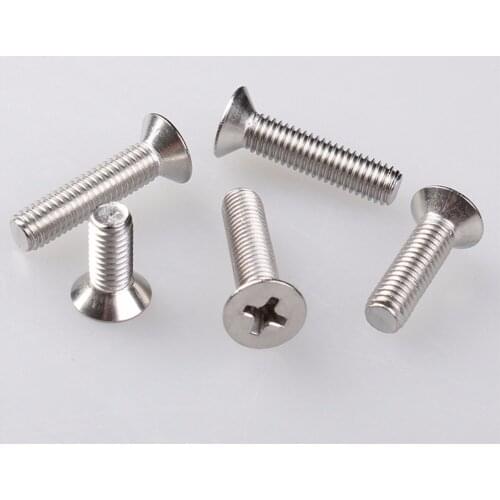 100PCS M3 Stainless Steel Flat Head Cross Recessed Phillips Screw Bolt M3*30/35/40/45mm