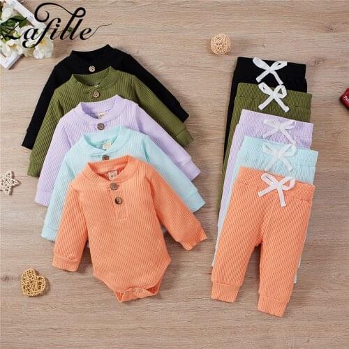 ZAFILLE 0-18M Solid Infant Baby Clothes Sets 2pcs Autumn Winter Baby Basic Clothes Newborn Kids Toddler Girl Boys Outfits