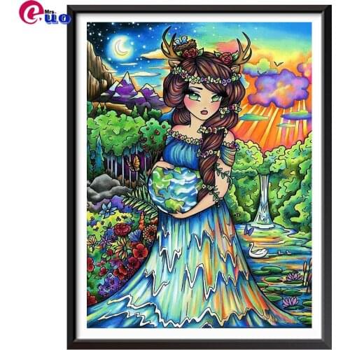2021 New Diamond Painting Cross Stitch Kits Needlework square Rhinestone Mosaic Diamond Embroidery Cartoon fairy Home Decor