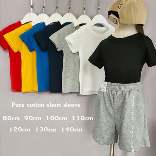 24M-9T Cute Newborn Toddler Kids Baby Girl T Shirts Clothes Short Sleeve Solid Color Cotton T-shirt Tee Outfits Summer Clothes