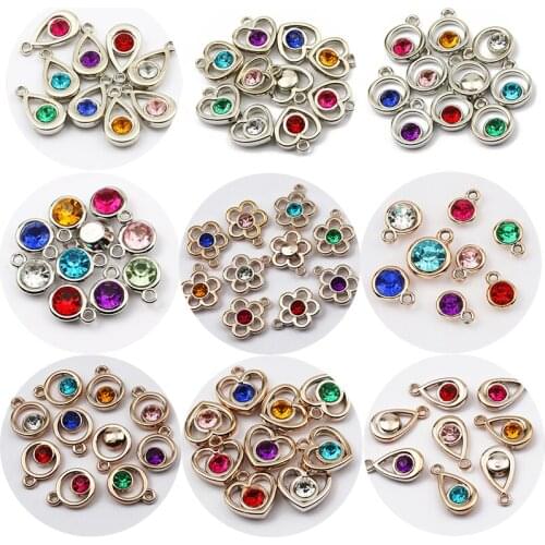 30pcs Various Sizes Trendy Round Sticky Drill Plastic Pendant For Fashion Earring Jewelry Making DIY Bracelet Necklace Supplies