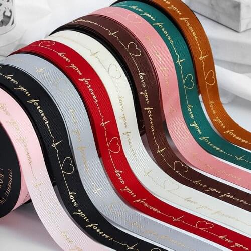 45m/lot) 2.5CM Hot Stamping Series Polyester Ribbon Rib Ribbon Gift Packag Wedding Accessories DIY Christmas Present Decoration