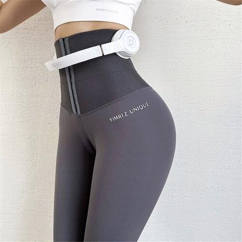 Yoga Pants Stretchy Sport Leggings Women High Waist Compression Tights Fitness Hip Lift Training Workout Elastic Femme Trousers