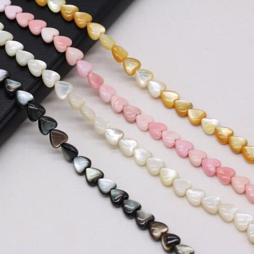 Natural Shell Loose Beads Heart Colorful Pearl of Shell Spacer Bead Necklace Accessories for Jewelry Making Bracelet Charms