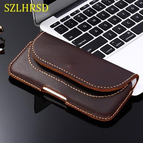 SZLHRSD For Xiaomi Pocophone F1 Case Genuine Leather Holster Belt Clip Pouch Funda Cover Waist Bag for Redmi Note 3 6.9inch bag