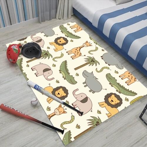 Dropshipping Rug Childrens Flannel Carpet Animal Puzzle Game Learn For Baby Play In The Carpet Room Rectangular Childrens