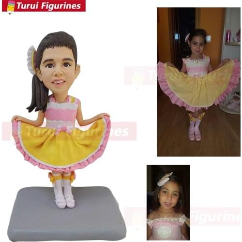 Dancing girl figurine miniature custom design for birthday gift present personalized polymer clay chinese cake topper customize