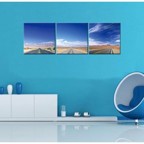 The Highway Under Blue Sky Pictures Print on Canvas Wall Art-Modern Scenery High Definition Painting for Home Decoration Artwork