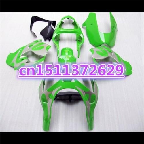 Motorcycle Fairing kit for KAWASAKI Ninja ZX-9R 00-01 ZX9R green silver ZX 9R 00 01 2000 2001 Fairings set-Dor D