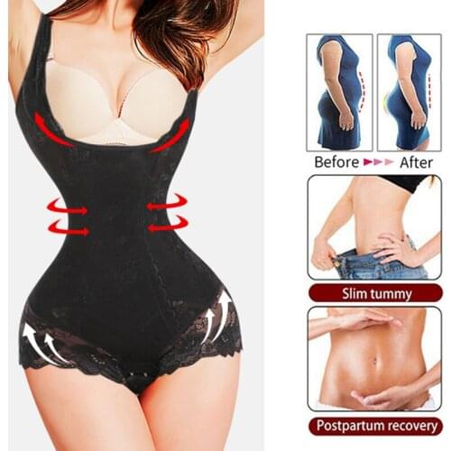 Womens Shapewear Bodysuit Full Body Shaper Waist Trainer Tummy Control Shapewear Seamless Open Bust Waist Shaping Body
