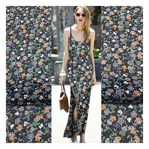 Small flower digital printing silk georgette fabric mulberry silk material clothing silk scarf fabric special offer new