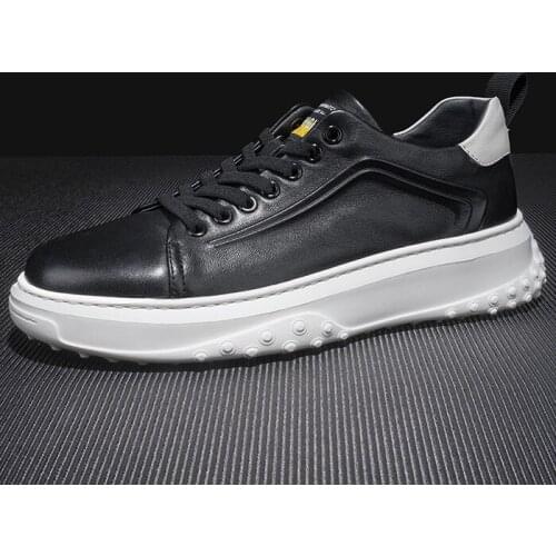 Fashion Men Sneakers Casual Running belly black tooling shoes increased leather shoes Foam and comfortable non-slip sole