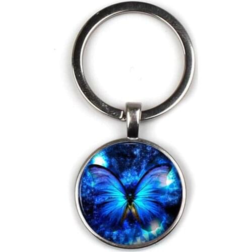 Fashion 3D Butterfly Print Pendant Keychain Cartoon Butterfly Pattern Keychain Child Teenager Love Package car Key Gift Souvenir