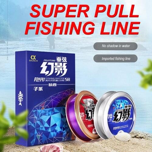 50M Nylon Fishing Line Super Strong Invisible Japan Monofilament Soft Fishing Line Bass Carp Fish Fishing Accessory X405G